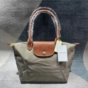 Unused Longchamp Original Medium Handbag Turtledove Gray Shoulder Tote M